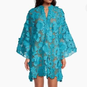 Brand New La Vie Style House ‘60s Floral Lace Mini Caftan - One Size